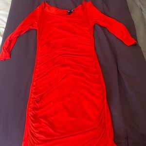 Slightly Used H&M Red Orange Small Midi Dress